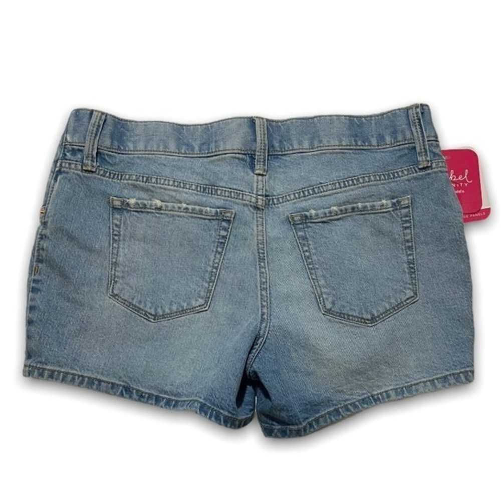 NWT 4 Isabel Maternity Under Belly Light Wash Denim Maternity Jean Shorts New - Picture 3 of 7